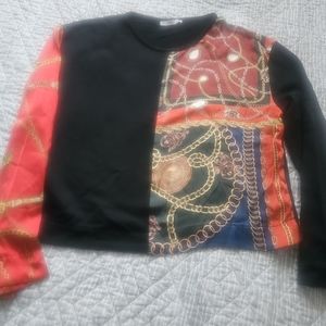 Zara contrasting patterned lightweight sweater